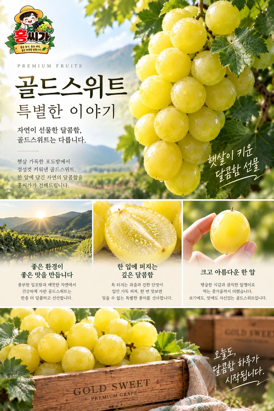 김천 포도명인 고당도 골드스위트 신품종 포도 1KG / 2KG 상세 사진