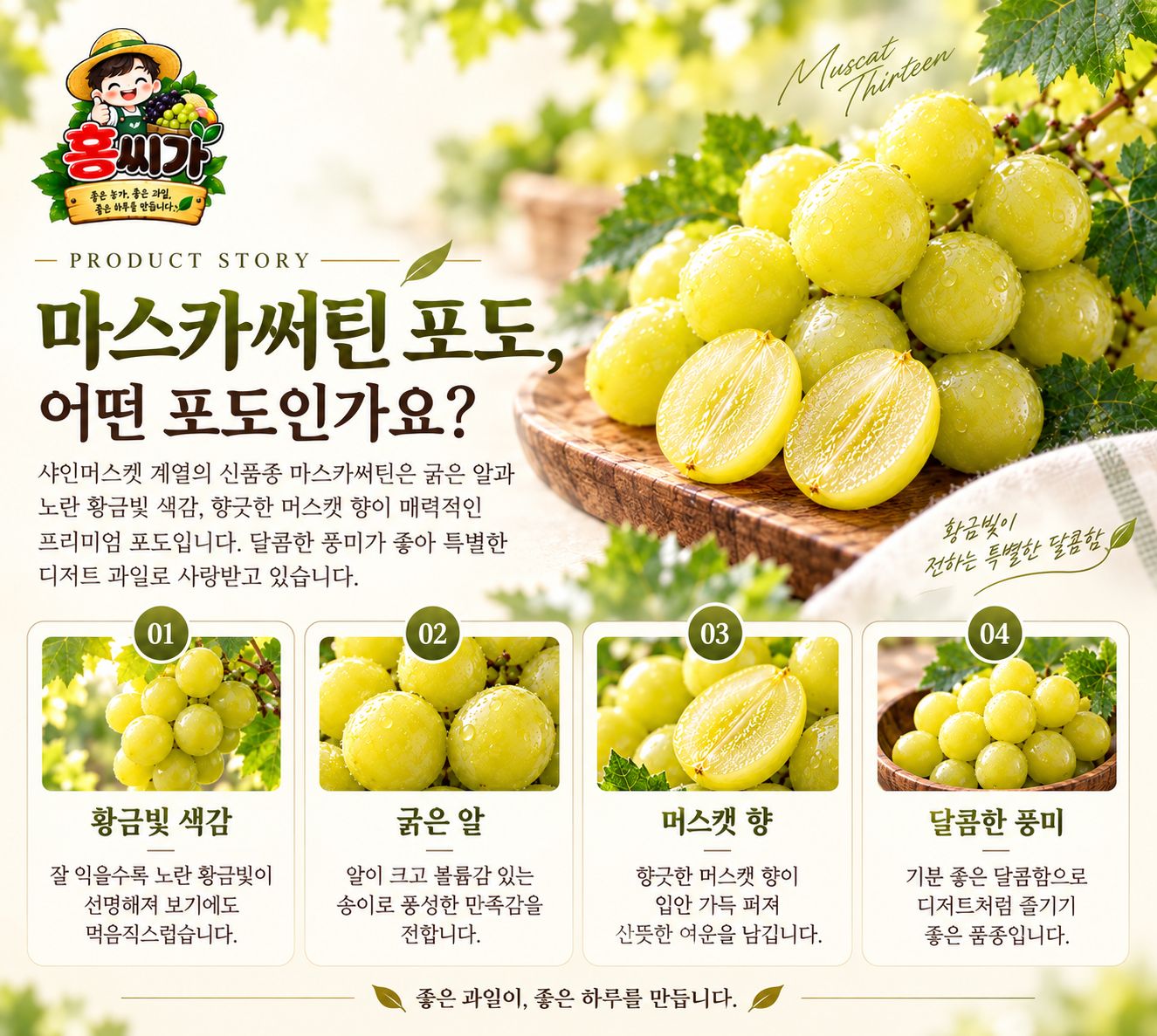 샤인머스캣을 뛰어넘는 18Brix+ 마스카써틴 2kg 상세 사진