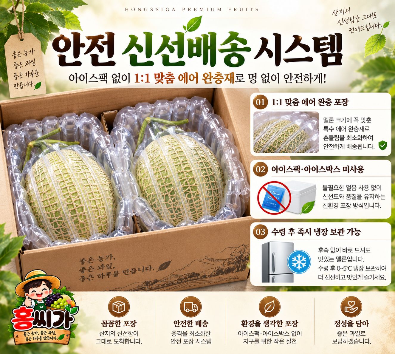 홍씨가 고당도 아삭 그린하미과 멜론 상세 사진