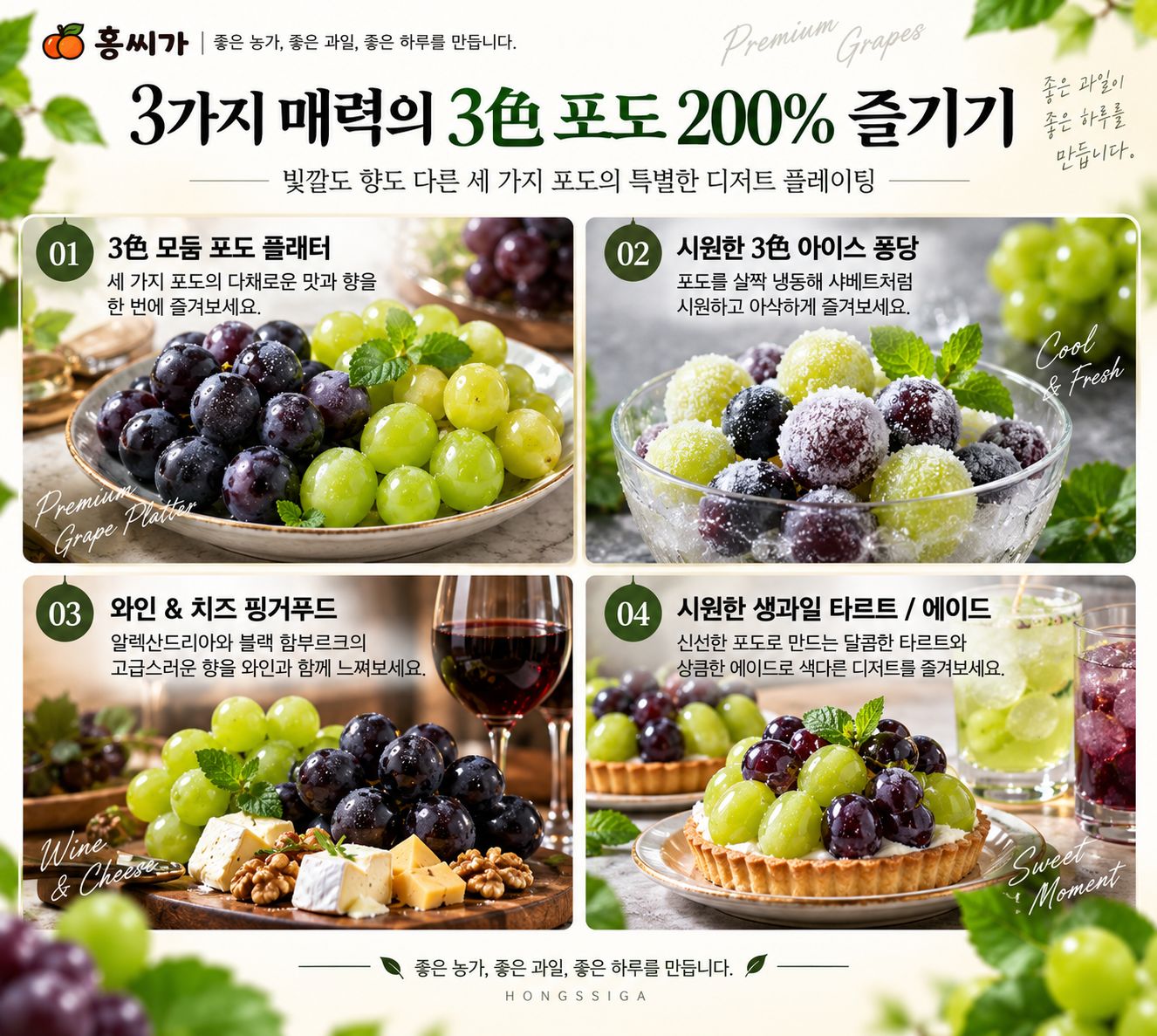 산지직송 프리미엄 포도 3종세트 함부르크 알렉산드리아 샤인머스켓 상세 사진