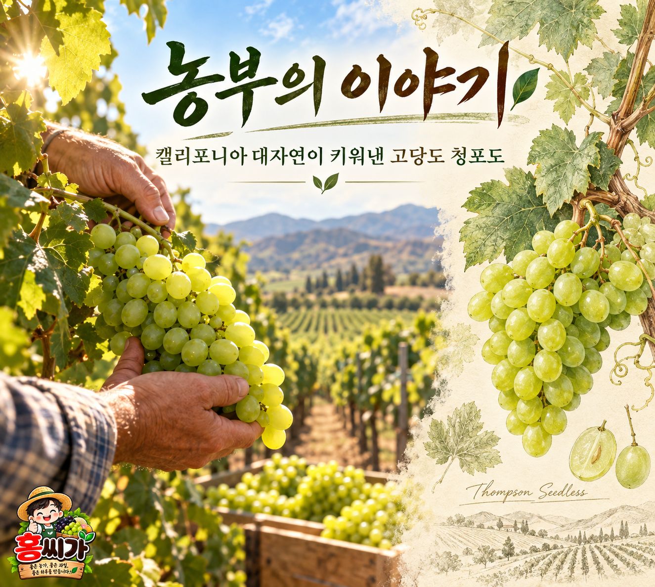 미국산 고당도 씨없는 청포도 상세 사진