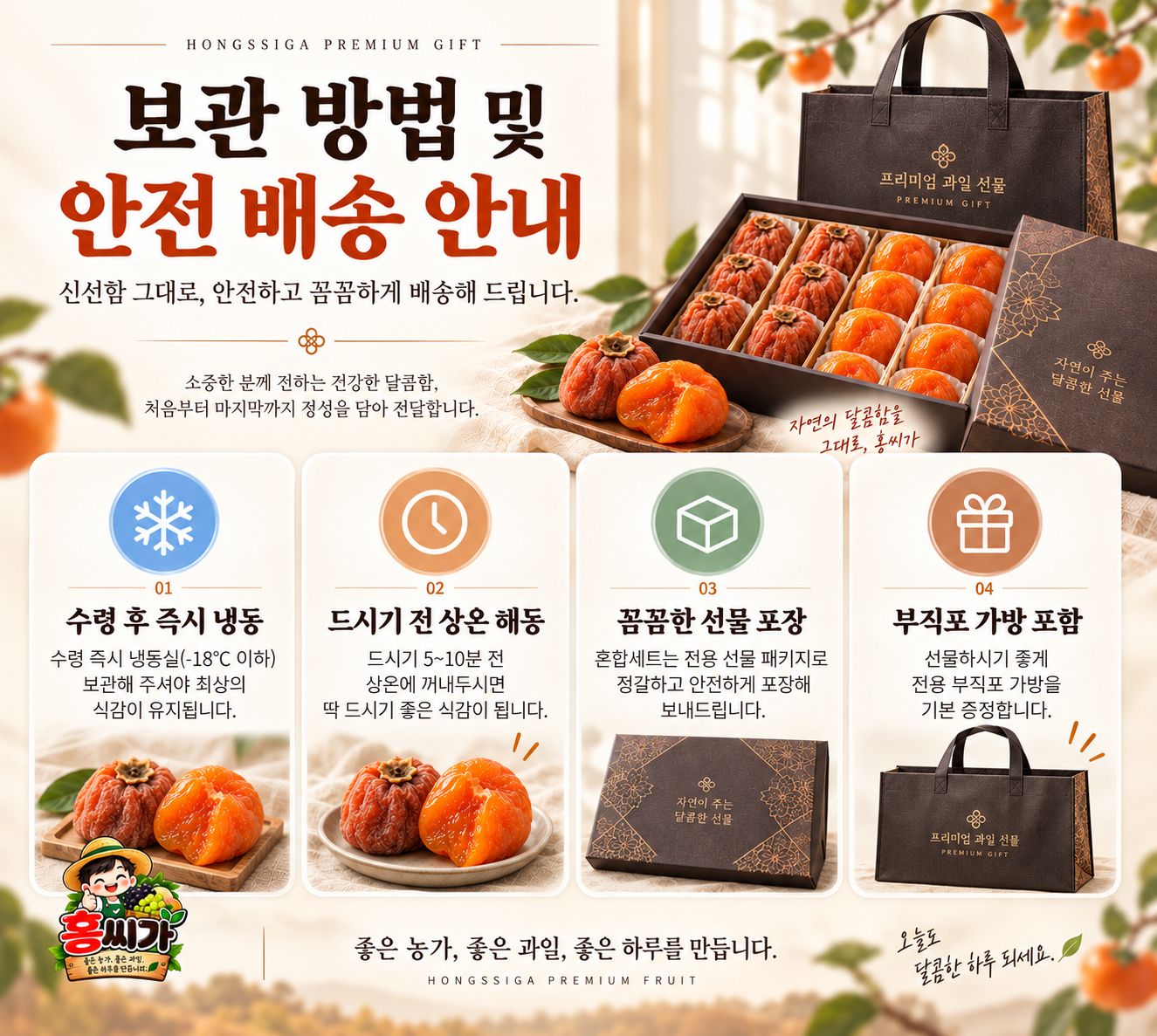쫄깃함과 촉촉함을 한 상자에! 건시 · 반건시 곶감 선물세트 상세 사진