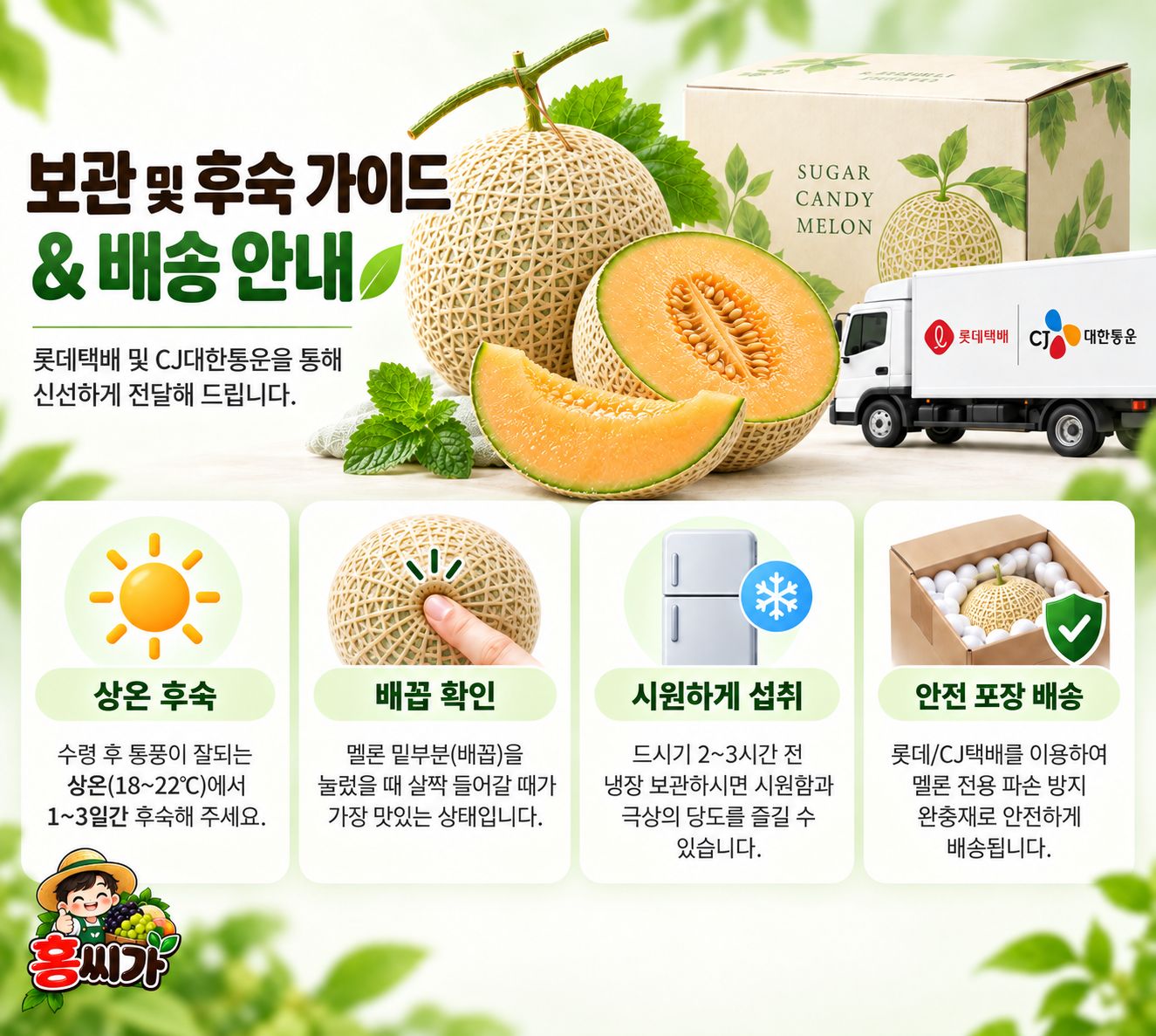 [입안 가득 솜사탕 향] 15~18Brix+ 초고당도 슈가캔디 멜론 상세 사진