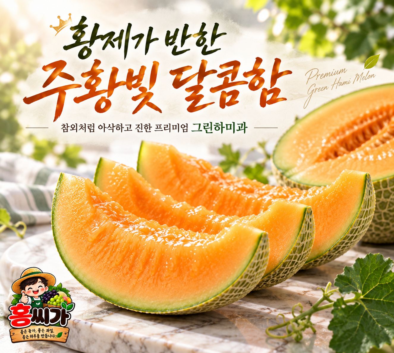 홍씨가 고당도 아삭 그린하미과 멜론 상세 사진