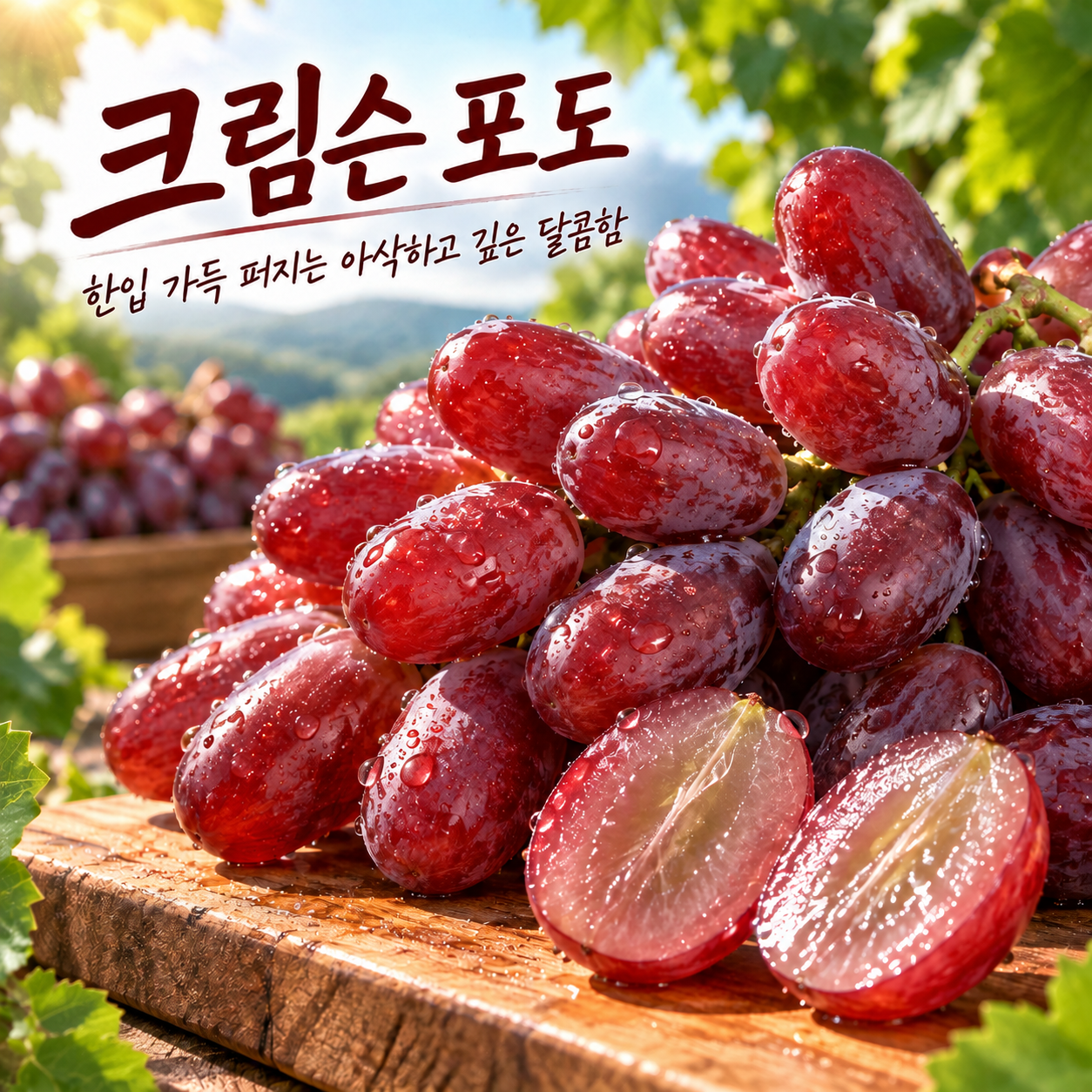 페루산 고당도 씨없는 크림슨 적포도
