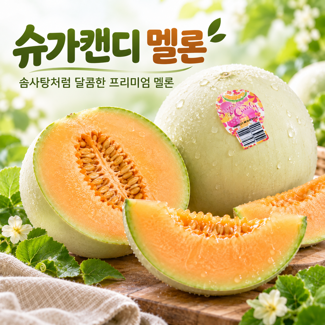 [입안 가득 솜사탕 향] 15~18Brix+ 초고당도 슈가캔디 멜론