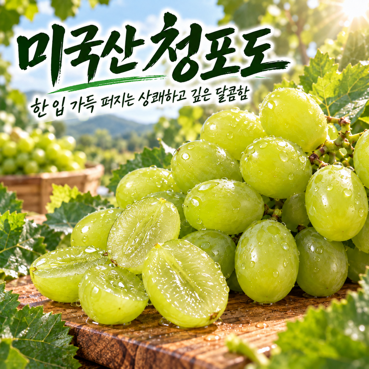 미국산 고당도 씨없는 청포도
